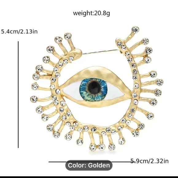 Big Blue Eye Round Big Blue Eye Round Brooch! So unique! - Picture 6 of 6